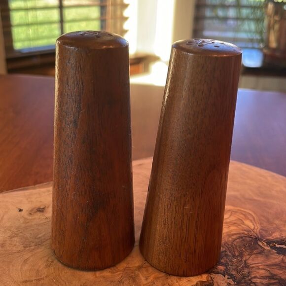 Mid Century Danish Teak Salt & Pepper Shakers - Picture 2 of 6